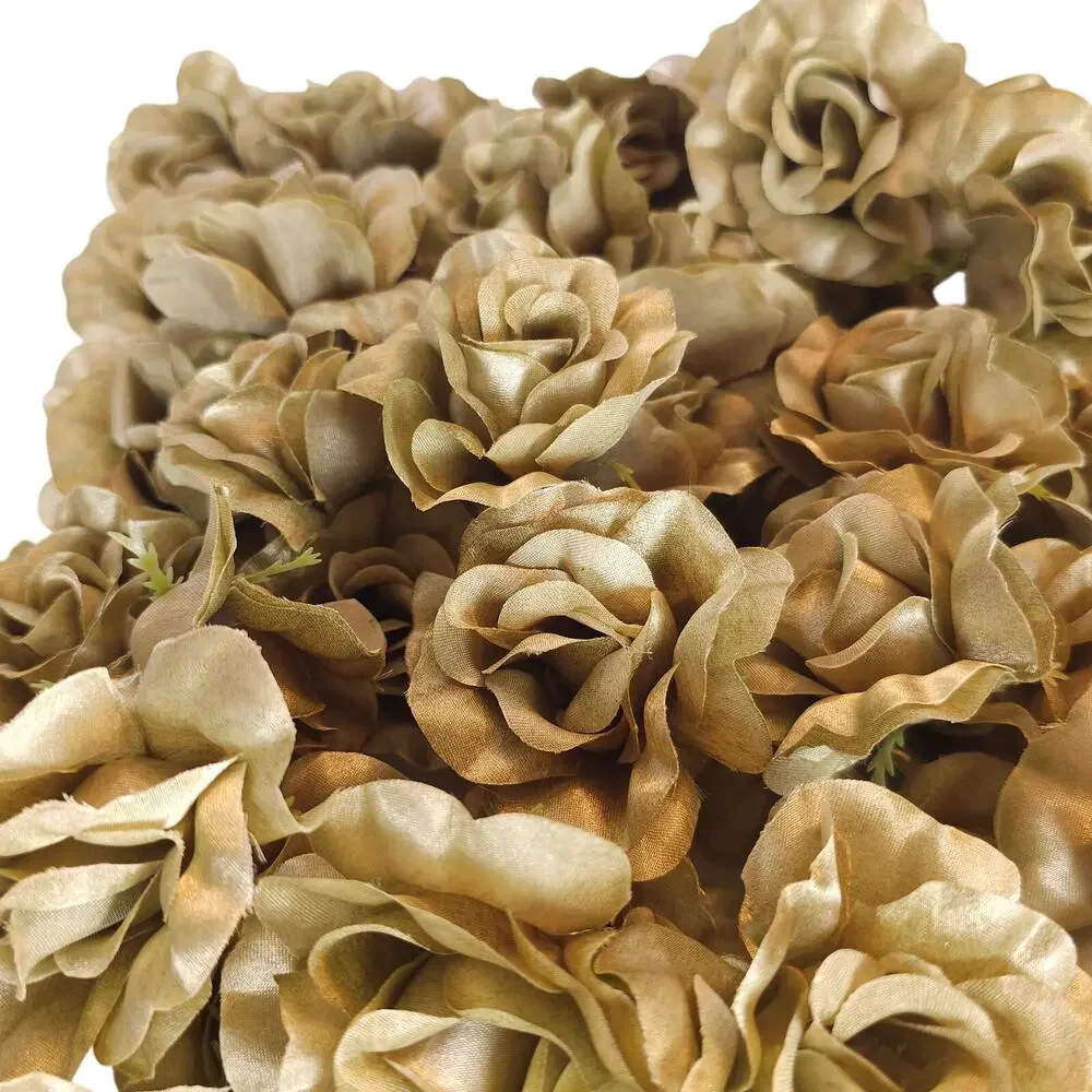 100 Moss Olive Green Satin Rose Heads Stemless Wedding Floral Craft DIY 2.5in